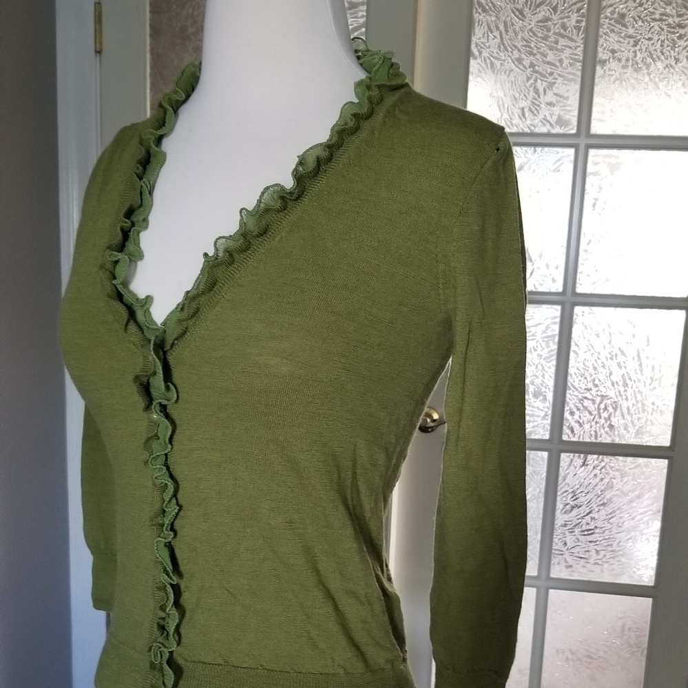 COPY - Banana Republic Ruffle cardigan Merino Wool